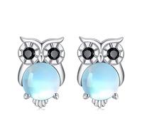 Orecchini con gufo Orecchini in argento sterling 925 con pietra di luna Gioielli con animali carini Regali con gufo per donne e ragazze