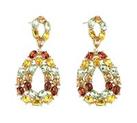 Orecchini Con Lacrime Lega Orecchini Cristallo Abbellito Eleganti Stili Gioielli Fatti A Mano Accessori Per Le Parti Evento Sparkling, Taglia unica, come descritto