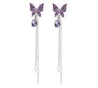 Orecchini con Nappa di Perle Lunghe Viola Orecchini Una Tendenza di Orecchini Super Fairy da Indossare a Due Clever Design