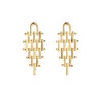 Orecchini Con Nappa In Tessuto Trapezoidale, Stile Dolce Fresco, Materiale Placcato In Rame Durevole, Adatto Per I Pendolari Della Moda Femminile E Per Indossare Sociale