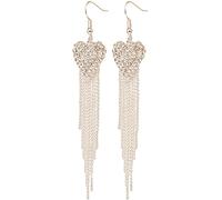Orecchini con Nappe Cuore d'Amore esagerato Accessori per Orecchini Lunghi con Charm alla Moda da Donna, Argento Fashion Processing