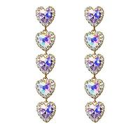 Orecchini con Nappine Lunghe da Donna Glitter Cuore con Strass Orecchini Pendenti con Pendenti Lunghi Pendenti per l'orecchio - Multicolor Conveniente e Pratico Durability And Professional