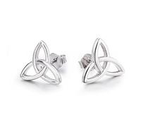 Orecchini con nodo celtico, in argento Sterling 925, con triquetra trinity celtica, per donne e ragazze, Argento sterling, Non pietra preziosa