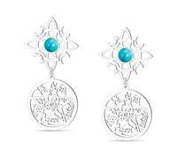 Orecchini Con Nodo Della Strega E Pentagramma Del Tetragrammatone Nodo Celtico Turchese Ciondolo Con Nome Di Dio Protezione Stregoneria Gioielli Pagani Per Donne