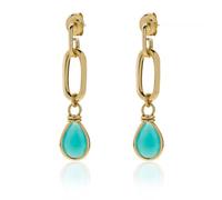 Orecchini con pendente a goccia e cristallo turchese Unoaerre donna 2038