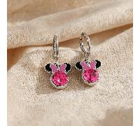 Orecchini con pendente in strass Disney Mickey & Minnie Mouse, rosa e argento, leggeri e confortevoli, adatti per l'uso quotidiano delle donne, feste, regali Lega di zinco