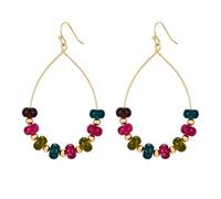 Orecchini con perline bohémien da donna placcato oro a goccia a mezzo cerchio con pietre preziose colorate orecchini pendente gioielli per feste regalo