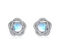 Orecchini con Pietra di Luna per Donna Orecchini con Pietra di Luna in Argento Sterling 925 Gioielli Regali per Donna Ragazza (C-Orecchini con pietra di luna)