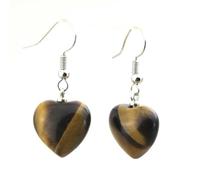 Orecchini con pietra naturale a forma di cuore con pietra pendente per le donne, Pietra Vetro Pietra Smalto Vetro, Zirconia cubica Agata Ossidiana