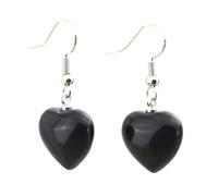 Orecchini con pietra naturale a forma di cuore con pietra pendente per le donne, Pietra Vetro Pietra Smalto Vetro, Zirconia cubica Agata Ossidiana