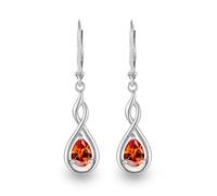 Orecchini con pietra portafortuna dell'infinito, in argento Sterling 925, a forma di pera, con ciondolo a monachella, gioielli di compleanno da donna, Argento S925, Rubino sintetico