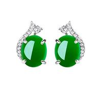 Orecchini con Pietre preziose turchesi, Diamanti Bianchi, Giada, Agata Verde, Orecchini per Le Donne