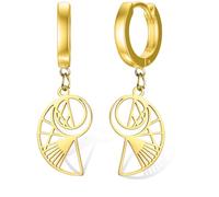 Orecchini con rapporto d'oro Fibonacci Sequenza Orecchini per amanti della matematica Gioielli geometrici a spirale laurea regalo matematico per donne ragazze, Misura unica, Acciaio inossidabile,