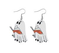 Orecchini Con Riflessi Luminosi Orecchini di Halloween per donne Orecchini carini e divertenti Orecchini pendenti pendenti in legno leggero di Halloween Gioielli per feste di (Purple, One Size)