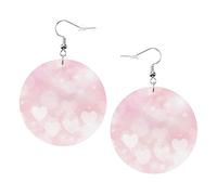 Orecchini con sfondo a cuore Orecchini in pelle a forma rotonda con triangolo Boho, gioielli pendenti leggeri da donna, perfetti da indossare tutti i giorni