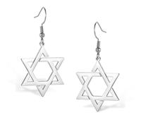 Orecchini con Stella di David con Stella Ebraica a Croce Orecchini a Goccia Acciaio Inossidabile Orecchini con Stella a Sei Punte Israeliane Gioielli di Hanukkah Ebraica
