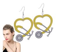 Orecchini con stetoscopio a cuore, orecchini per il giorno degli infermieri | Stetoscopio Elegante Delicato per Matrimoni Fidanzament