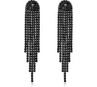 Orecchini con Strass a Catena Grande con Nappa per Le Donne Moda Lampadario Lungo penzolante Scintillante Nappa di Cristallo ciondola l'orecchino a Goccia Lovely And Attractive
