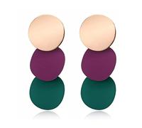 Orecchini con temperamento, corrispondenza geometrica e convessa di colore convesso, orecchini a scarpone del vento a disco, orecchini rotondi alla moda e versatili