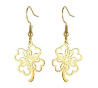 Orecchini con trifoglio verde Orecchini portafortuna con quadrifoglio Gioielli dell'amicizia con nodo celtico Accessori per il giorno di San Patrizio Regalo (Due trifogli oro)