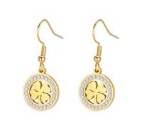 Orecchini con trifoglio verde Orecchini portafortuna con quadrifoglio Gioielli dell'amicizia con nodo celtico Accessori per il giorno di San Patrizio Regalo (Trifoglio oro)