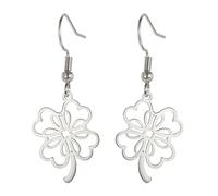 Orecchini con trifoglio verde Orecchini portafortuna con quadrifoglio Gioielli dell'amicizia con nodo celtico Accessori per il giorno di San Patrizio Regalo (Due trifogli argento)