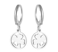 Orecchini con trifoglio verde Orecchini portafortuna con quadrifoglio Gioielli dell'amicizia con nodo celtico Accessori per il giorno di San Patrizio Regalo (Trifoglio a forma di cuore argento)
