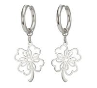 Orecchini con trifoglio verde Orecchini portafortuna con quadrifoglio Gioielli dell'amicizia con nodo celtico Accessori per il giorno di San Patrizio Regalo (Due trifogli argento 3)