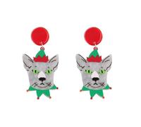 Orecchini Con Un Tocco Di Classe Orecchini acrilici con animali della serie natalizia dei cartoni animati Orecchini con design esagerato Orecchini (B, 5.6x3.4cm)