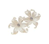 Orecchini con zirconi e perle di camelia bianca, regalo per la festa nuziale
