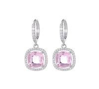 Orecchini Con Zirconi Micro-intarsiati, Orecchini Coordinati For Donna, Orecchini Quadrati(G)