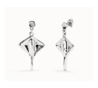 Orecchini corti placcati argento Sterling con figura a forma di manta gigante