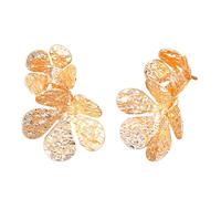 Orecchini creativi a tema fiore cavo orecchini orecchini perno ferro texture adatto per personalità creative petali di metallo orecchini da donna, Taglia unica, come descritto, come descritto
