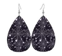 Orecchini creativi di Halloween ragnatela ragnatela per le donne, orecchini colorati in pelle a goccia per le donne alla moda, orecchini a goccia gioielli