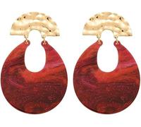 orecchini creativi, orecchini personalizzati alla Accessori femminili esagerati, dal design semplice e retrò, in resina color bordeaux.