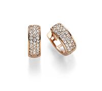 Orecchini Creole Pavé 10,5x3,5mm 585 Oro Rosa 54 Brillanti 0.27ct TW-SI