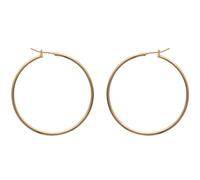 Orecchini Creoli Sottili 4Cm Placcato Oro 18 CARATI Gioielli Donna