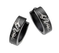 Orecchini Creolo Uomo Acciaio Zeeme Stainless Steel Creoli Unisex Lucido NUOVO