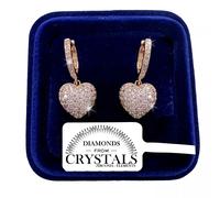 Orecchini Cuore Tempestato pl. Oro Giallo 18K con Cristalli Zirconi S/80