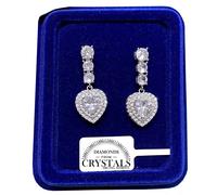 Orecchini Cuore Tris da Donna pl. Oro Giallo 18K Cristalli Swarovski Bianco R07