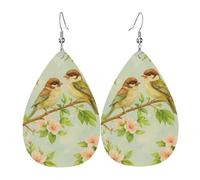 Orecchini Cute Bird & Flower Orecchini Pendent Leggera Divertenti Orecchino In Pelle Per Donne Appuntamenti Ragazze