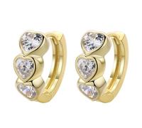 Orecchini da bambina a forma di cuore con zirconite: rame puro con diamanti, dolci, perfetti per regali e da indossare tutti i giorni.