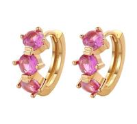 Orecchini da bambina a forma di cuore con zirconite: rame puro con diamanti, dolci, perfetti per regali e da indossare tutti i giorni.