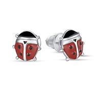 Orecchini Da Bambina Di Luca Barra. Gioiello Realizzato In Acciaio Con Coccinelle. La Referenza È Jo101.