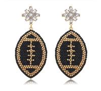 Orecchini da calcio con perline per le donne con perline di strass Orecchini per il giorno del gioco Orecchini pendenti per la squadra sportiva Accessori per la mamma di calcio, Zinco zinco Perlina