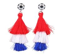 Orecchini Da Calcio Per Donne | con Nappe Divertenti,Orecchini A Pendente Calcio Giorno,Per Donne E Ragazze Tifose Outdoor Quotidiano Viaggio Banchetto Stadio Festa Giorno Di