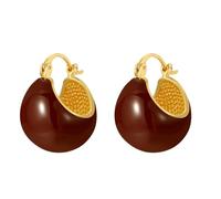 Orecchini da damigella d'onore, orecchini a perno da donna, pendenti bianchi, con ciondolo a sfera per sorelle, gioielli da matrimonio eleganti, 15x22MM, base placcata oro rosa, Nessuna pietra