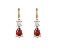 Orecchini da damigella d'onore, orecchini pendenti in oro con ciondolo quadrato e a goccia con zirconia cubica 7 x 31 mm per donne gioielli di laurea eleganti, 7x31MM, base placcata oro rosa, Zirconia