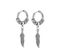 Orecchini da donna, a cerchio in argento con cerchio per festa del papà, Style 2, Acciaio inossidabile, Nessuna pietra preziosa