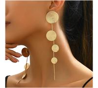 Orecchini da donna a disco tondo geometrici oro nappa per borchia design